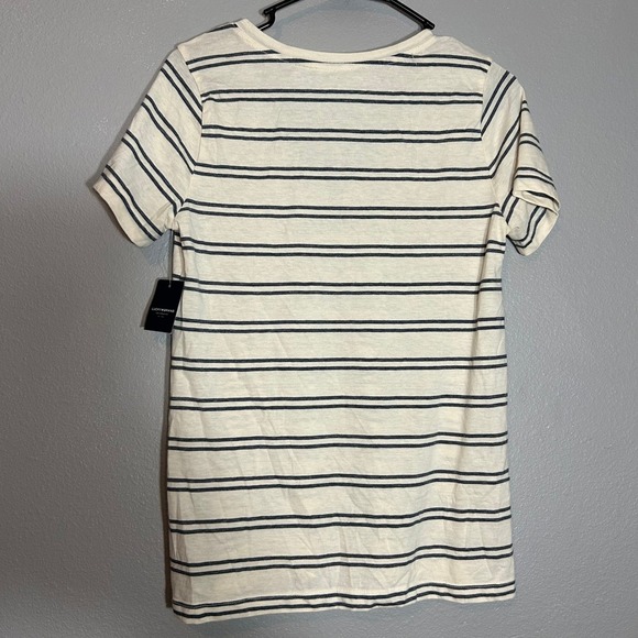 Lucky Brand Striped Tee V-Neck Casual Top Short Sleeve XS - Picture 2 of 5